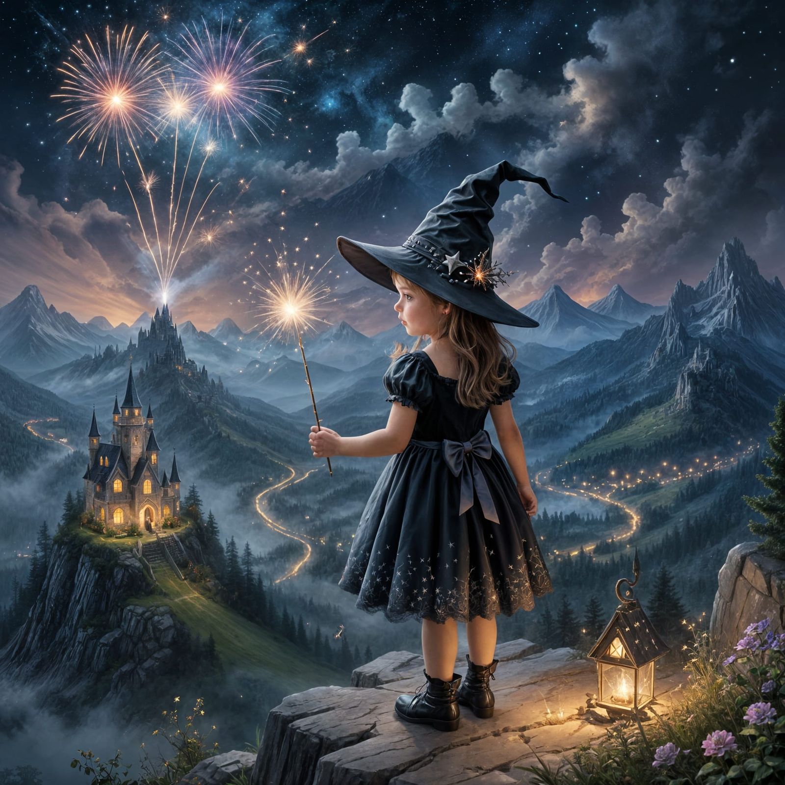 Gothic Fairy Princess Enchants the Night Sky