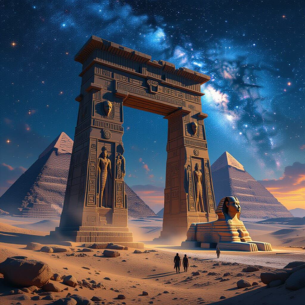 Cosmic Stargate Amidst Ancient Wonders