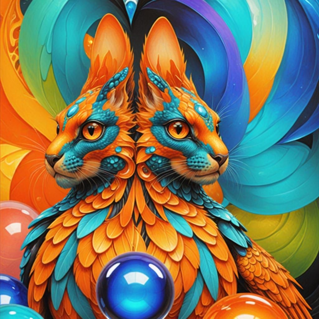 Fractured Hyperrealistic Warriors with Raptors and Runic Sym...