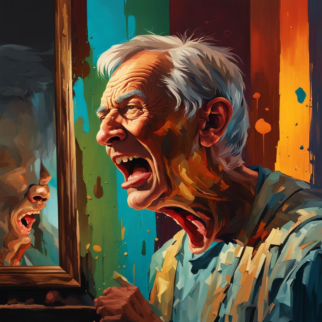 Dramatic Reflection: A Hyperrealistic Digital Portrait