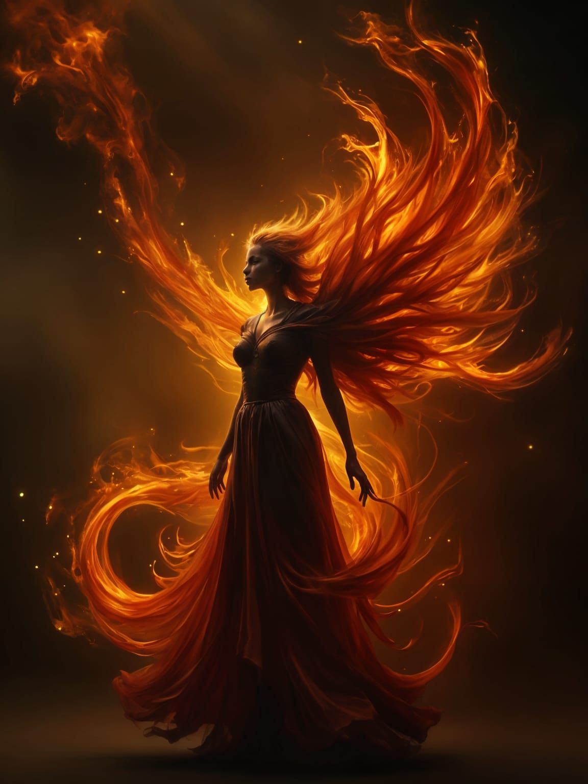 Fire Sorceress Unleashes Phoenix-Like Power
