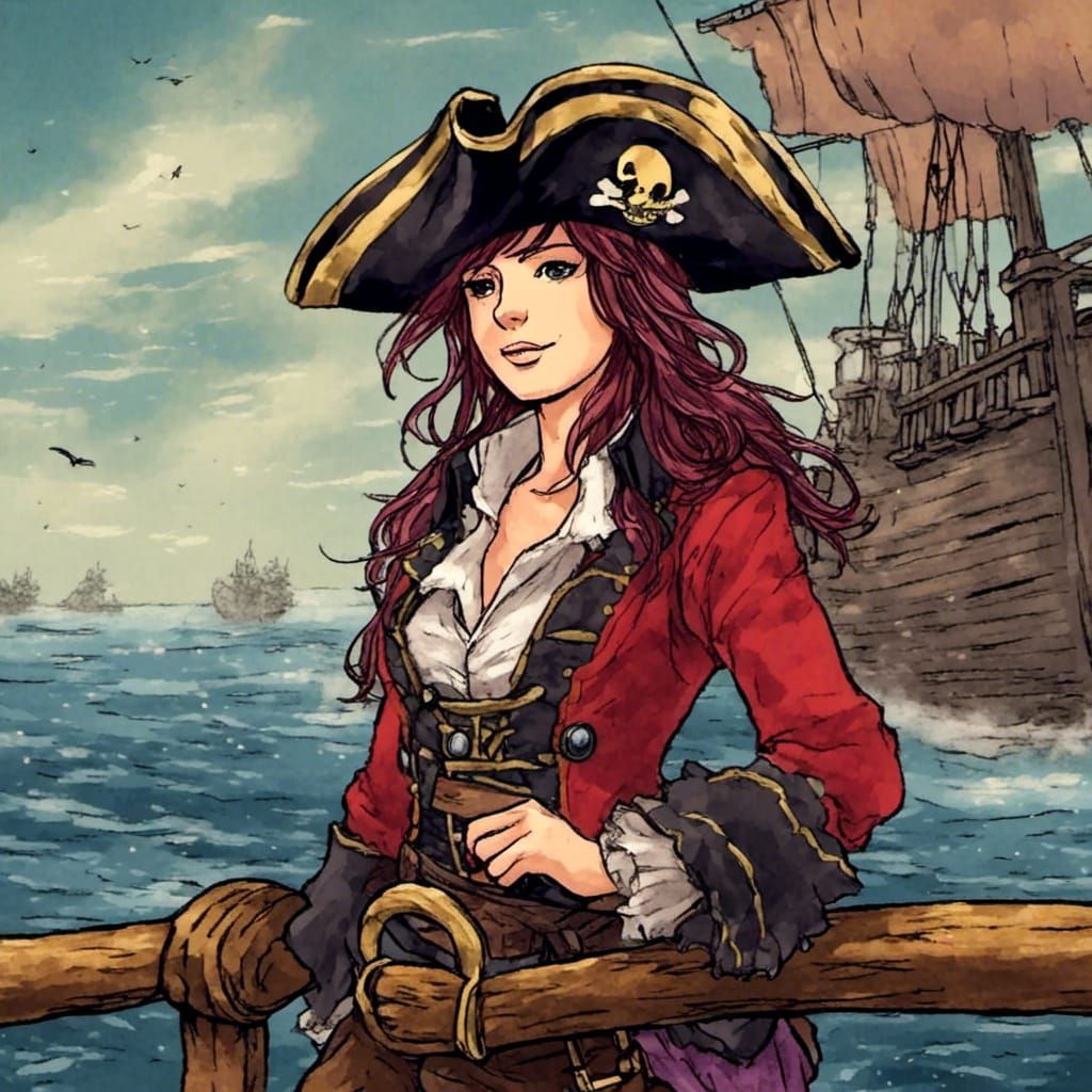 Disney Swashbuckling Pirate Portrait with Parrot