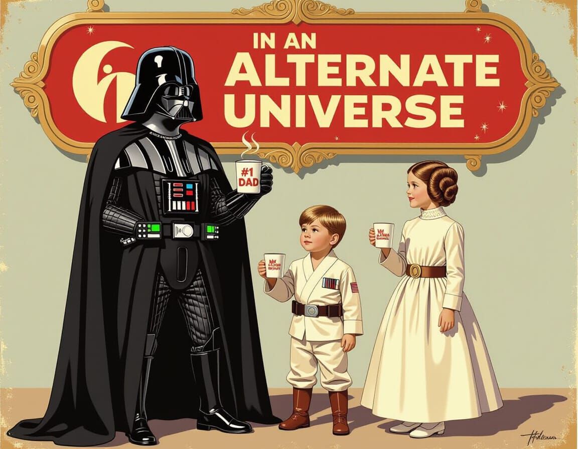 Darth Vader as Dad in Retro-Futuristic Alternate Universe