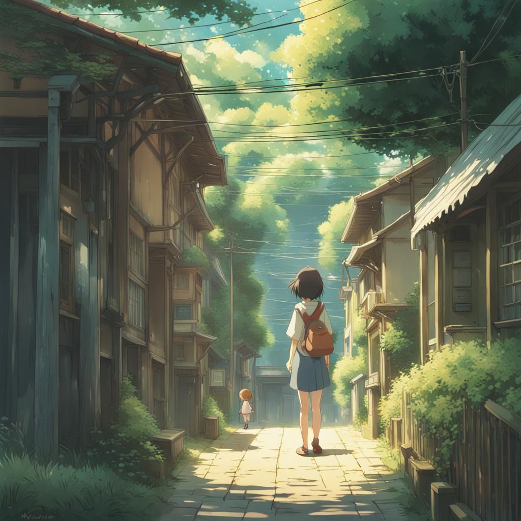 Anime Girl in Studio Ghibli Style