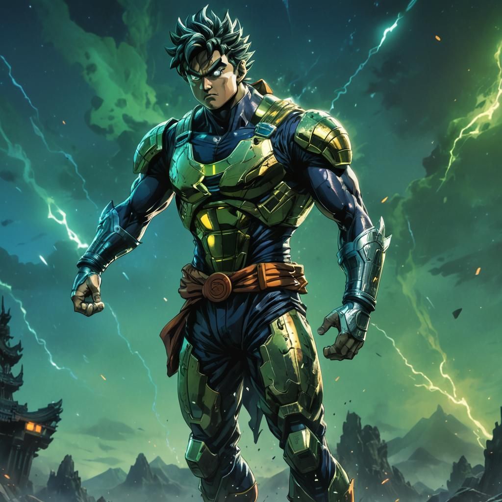 Heroic Goku in Dynamic Comic Book Art