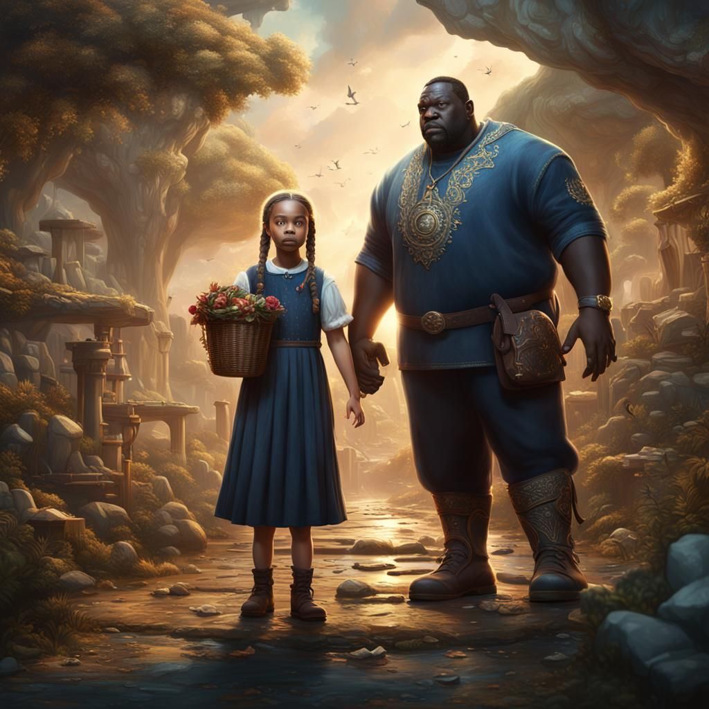 Detailed Matte Painting of Man with Girl