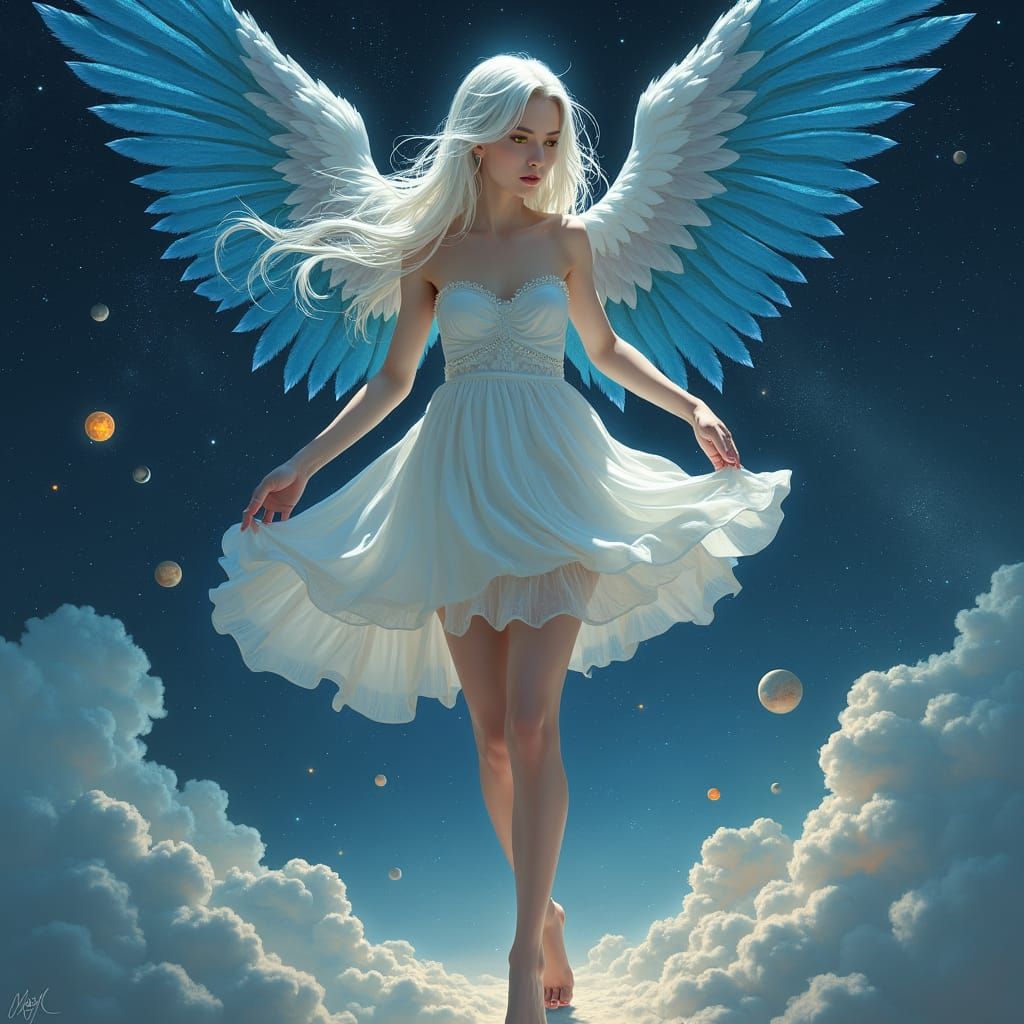 Celestial Goddess in Ethereal Flight