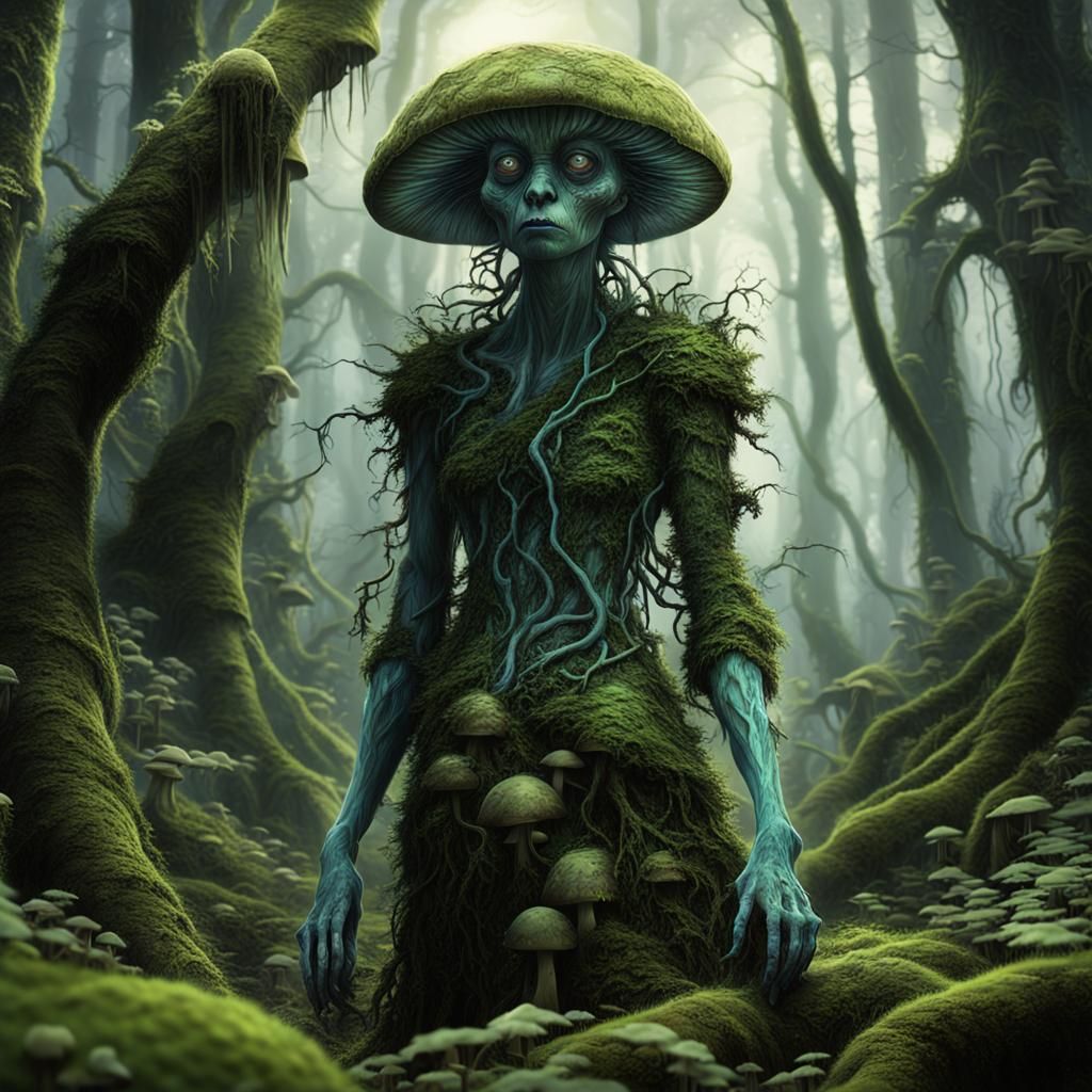 Ethereal Forest Creature in Detailed Matte Painting