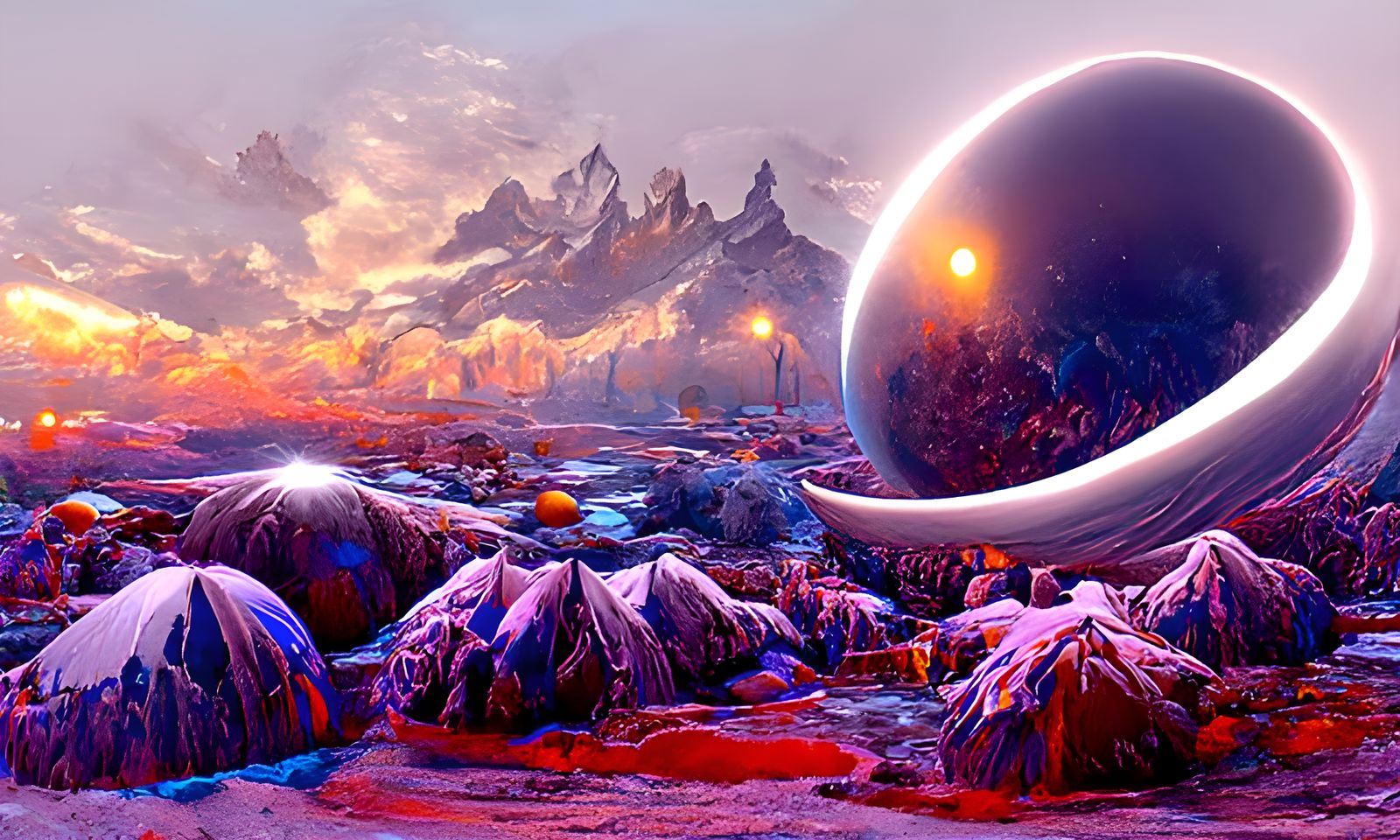 Ellipse on Honeypunk Planet in Unreal Engine