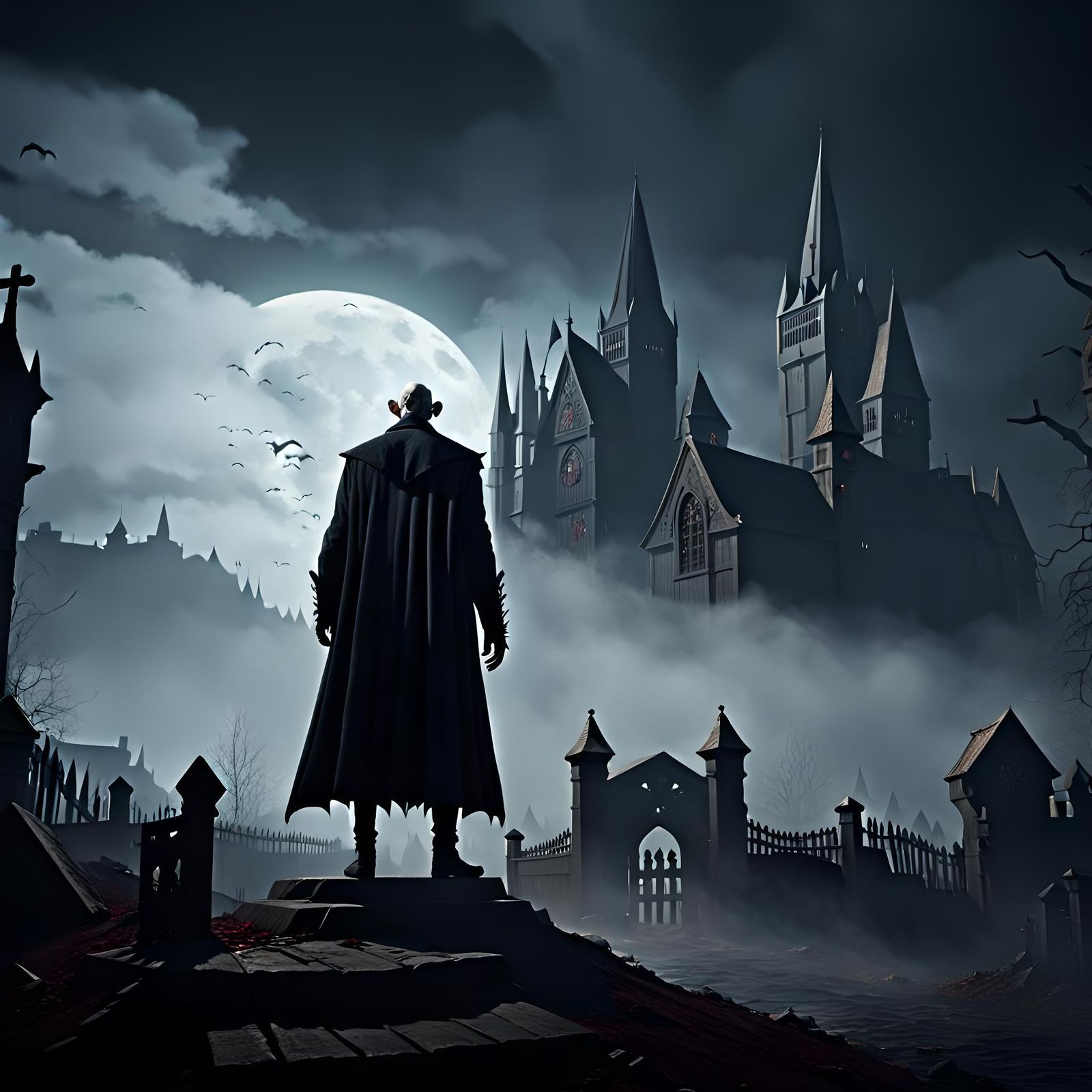 High-Definition Nosferatu in Horror Concept Art