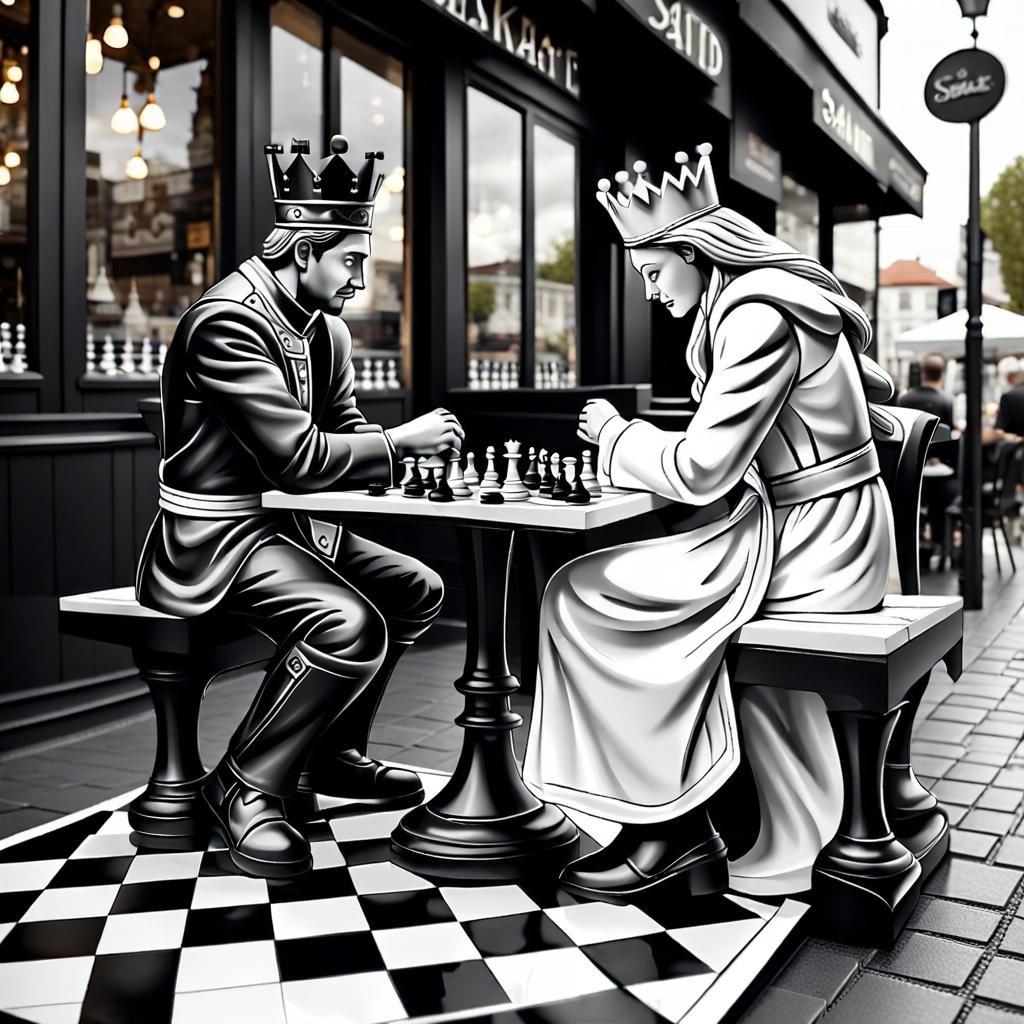 The board game comes to life, the chess pieces come to life ...