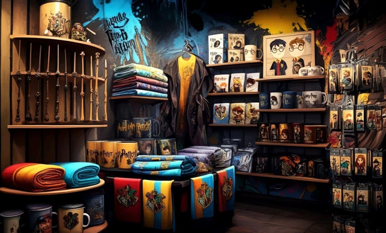 Harry Potter Gift Shop in Graffiti Street Art Style