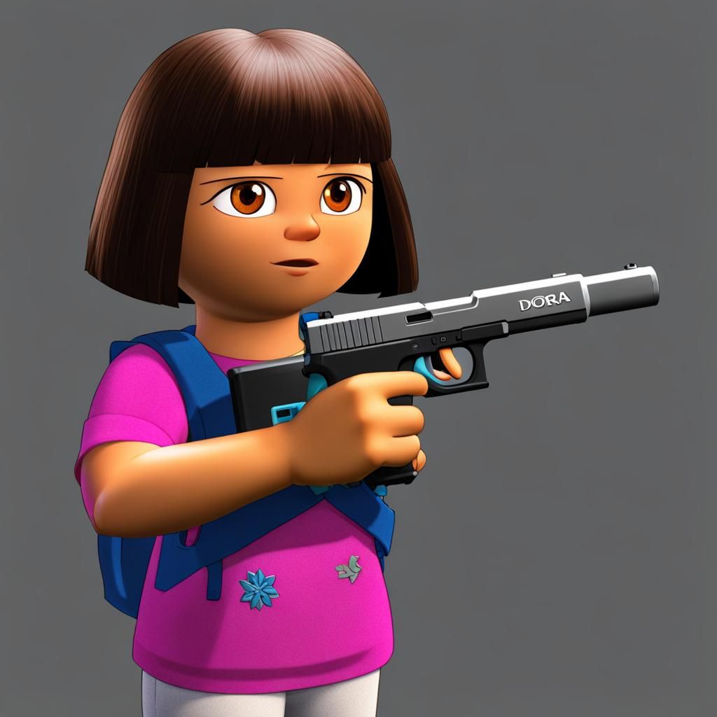 Cartoon Character Holds Firearm