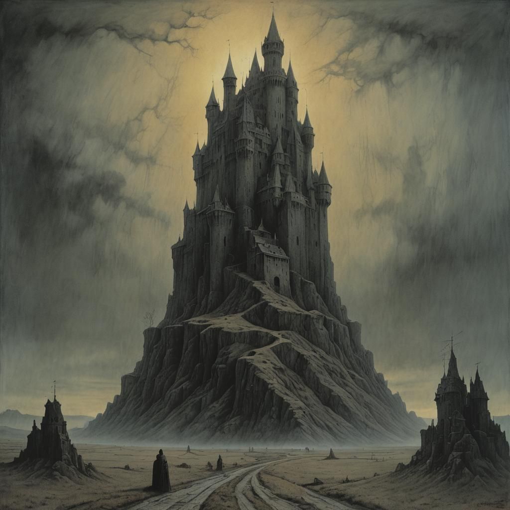 Misty Castle: Ominous Chalk Art