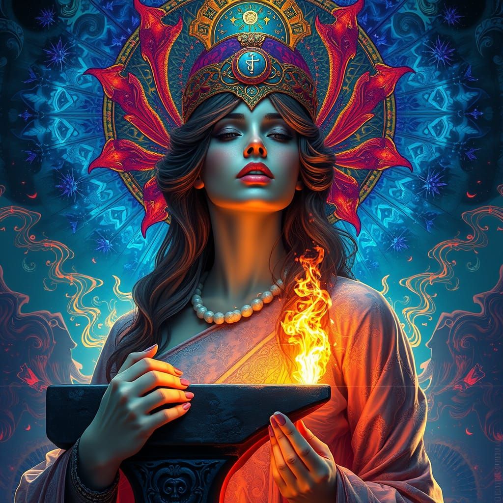 Ethereal Beauty in Art Nouveau Style