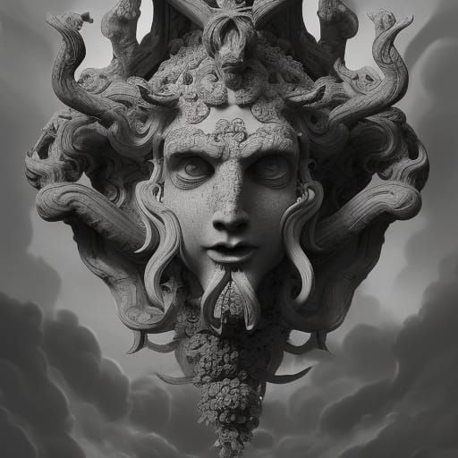 Symmetrical Digital Art of Dionysus, God of Wine