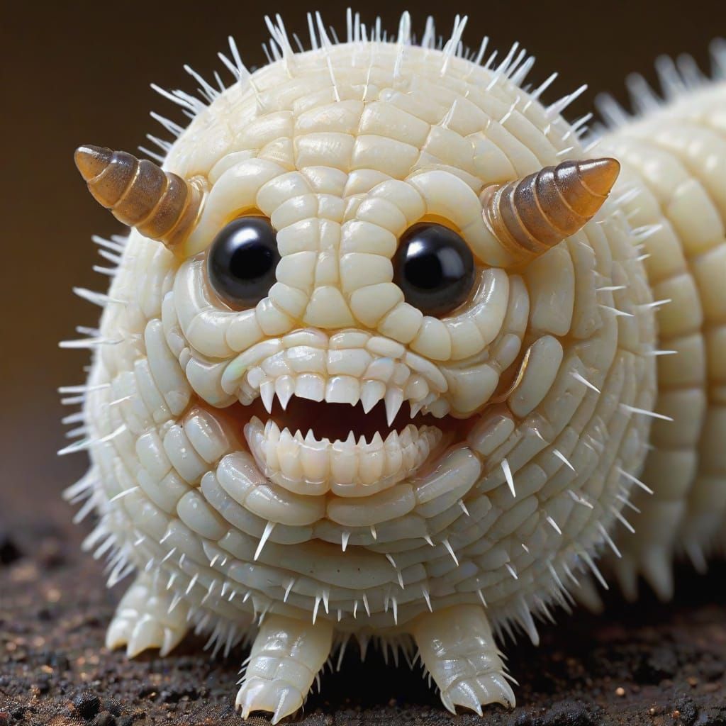 Terrifying Maggot Larva with Sharp Teeth