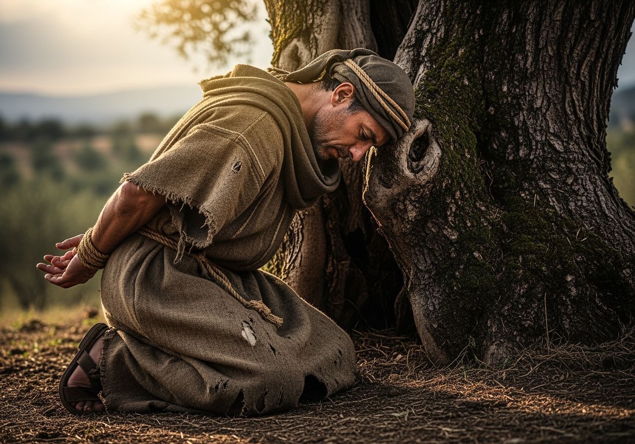 Poignant Portrait of Roman Peasant in Natural Light