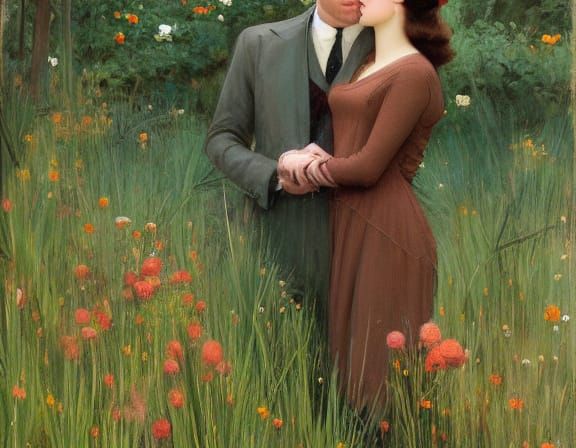 Nostalgic Portrait in Waterhouse Style with Sunlight