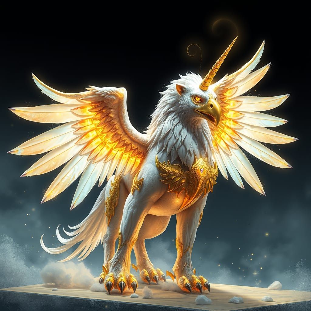 Majestic Gryphocorn: Guardian of Two Worlds in Graffiti Art