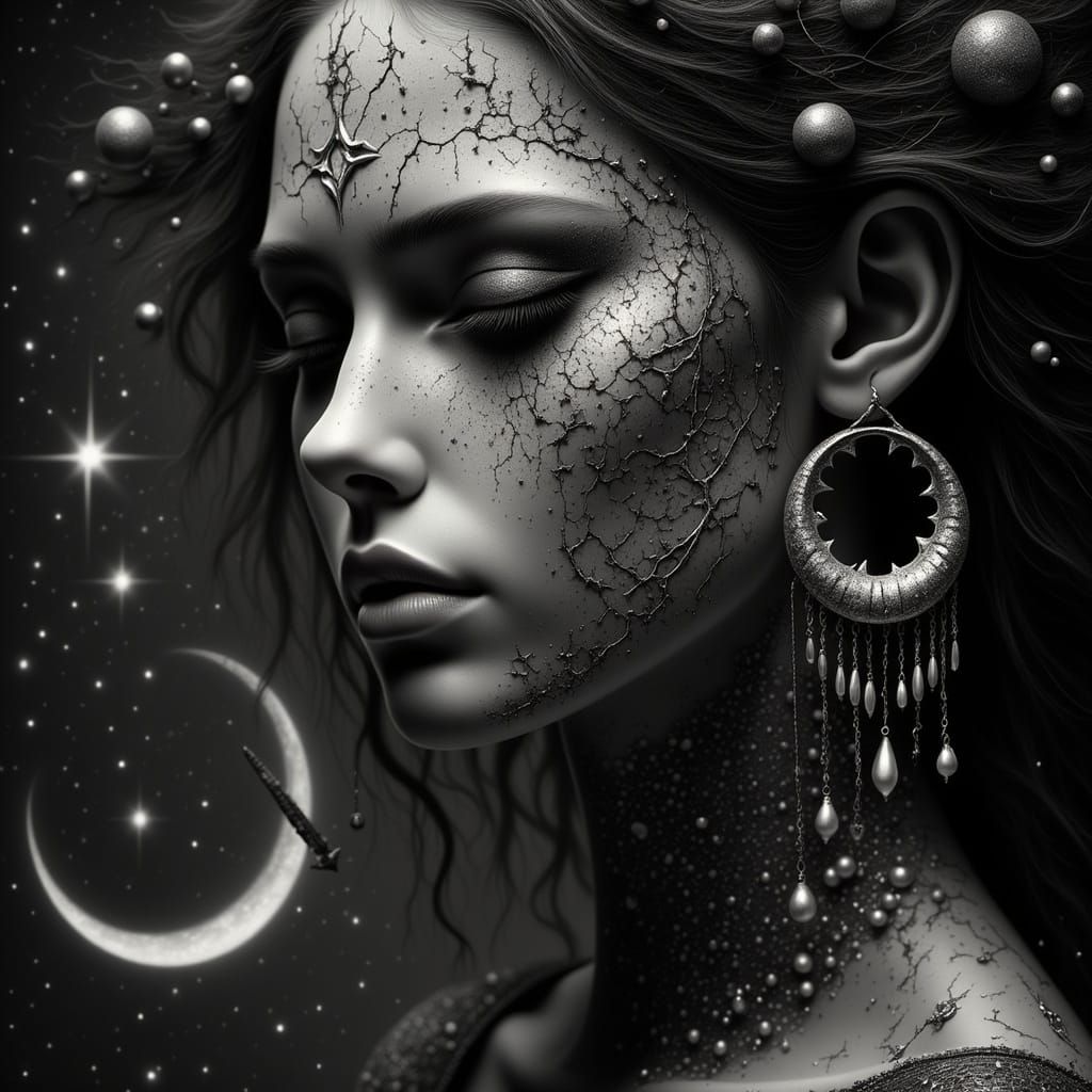 Cosmic Goddess with Zodiac Face Paint