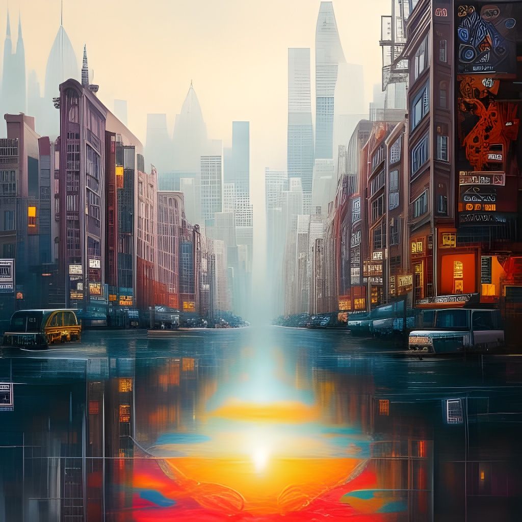 Hyperrealistic Calligraphy Painting of New York City