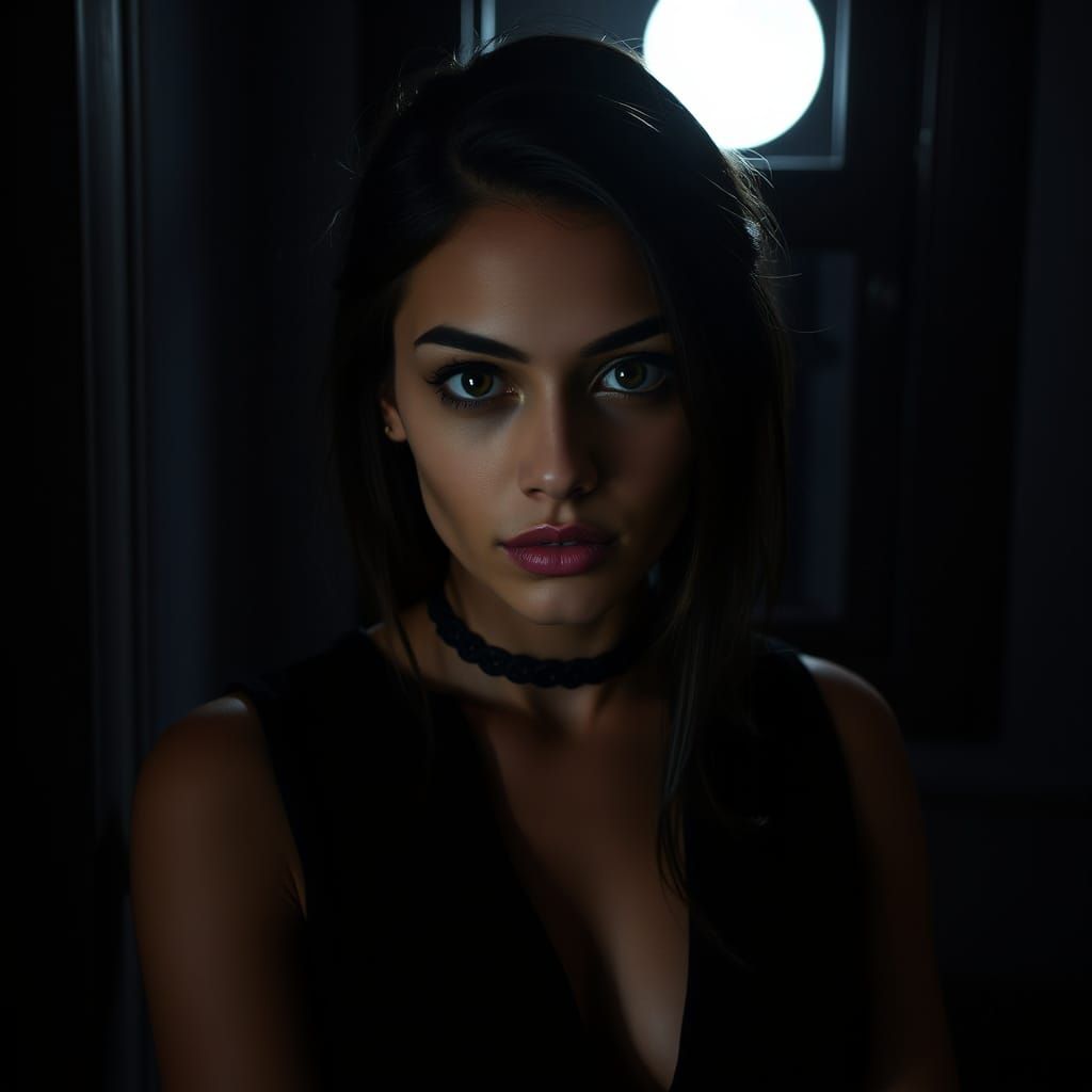 "Eine junge bildhübsche Frau, sieht aus wie Zoe Saldana, rab...