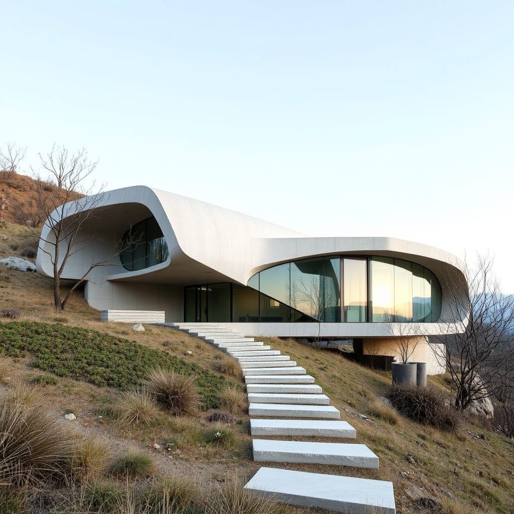 Modern Concrete House in Natural Landscape