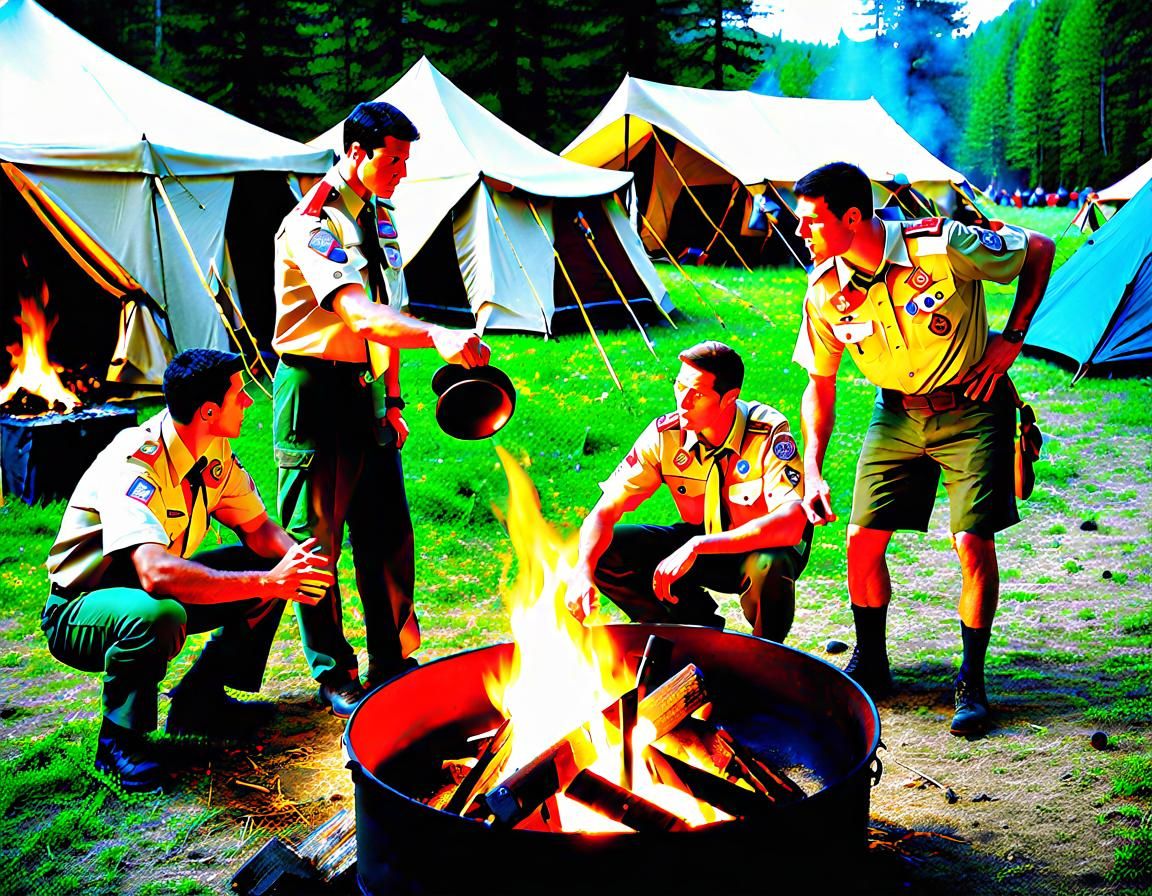 A Boy Scout Troop Camping