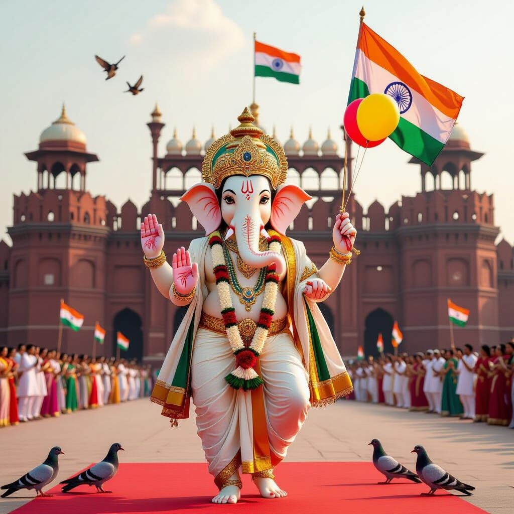 Ganesha Celebrates India, Raja Ravi Varma Style