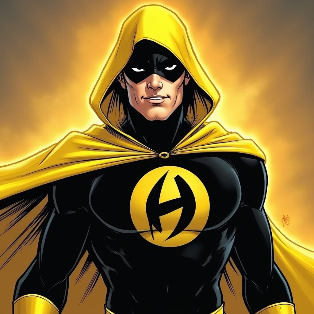 Hourman in Iconic Yellow and Black Costume with Cape