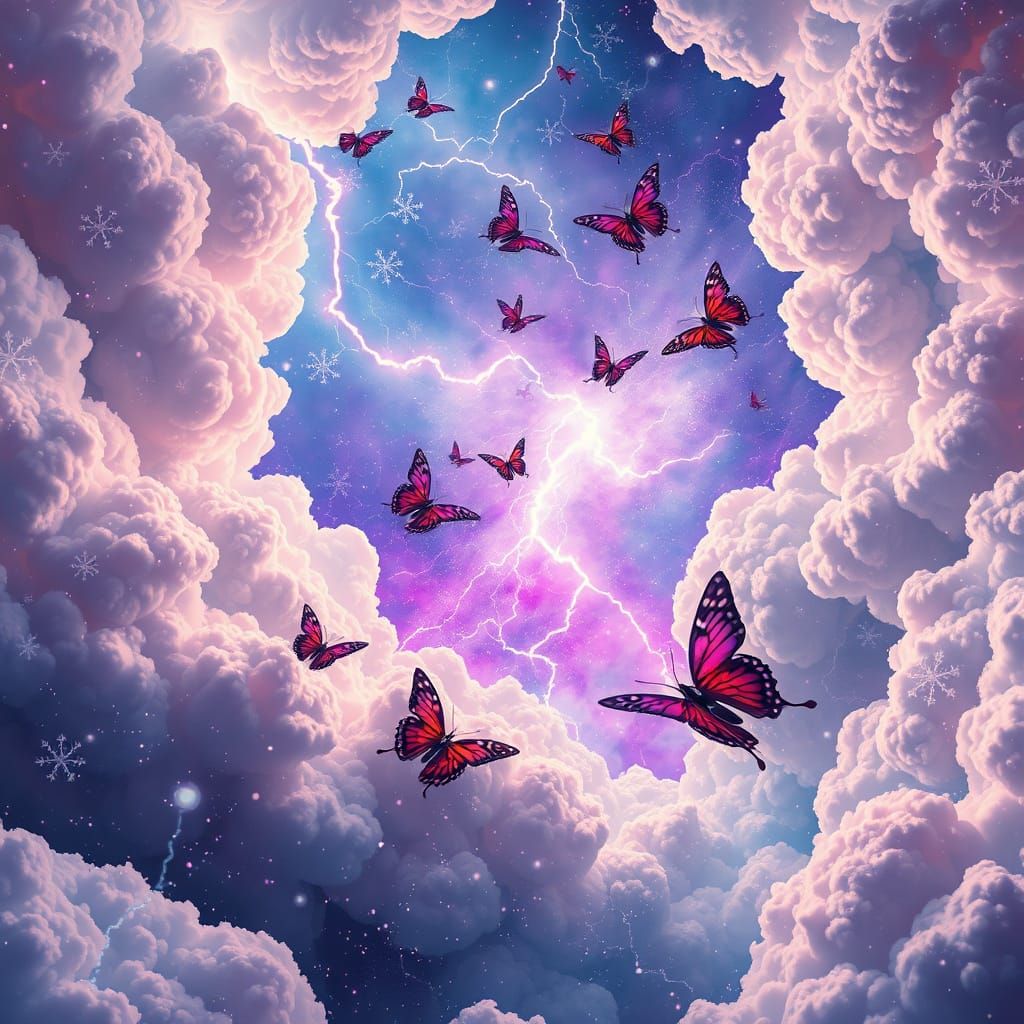 Butterflies dancing in a storm