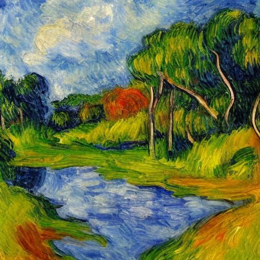 Lush Amazon Rainforest: A Post-Impressionist Oil Painting