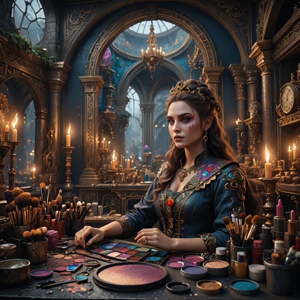 Detailed Mannequin Head Makeup Art