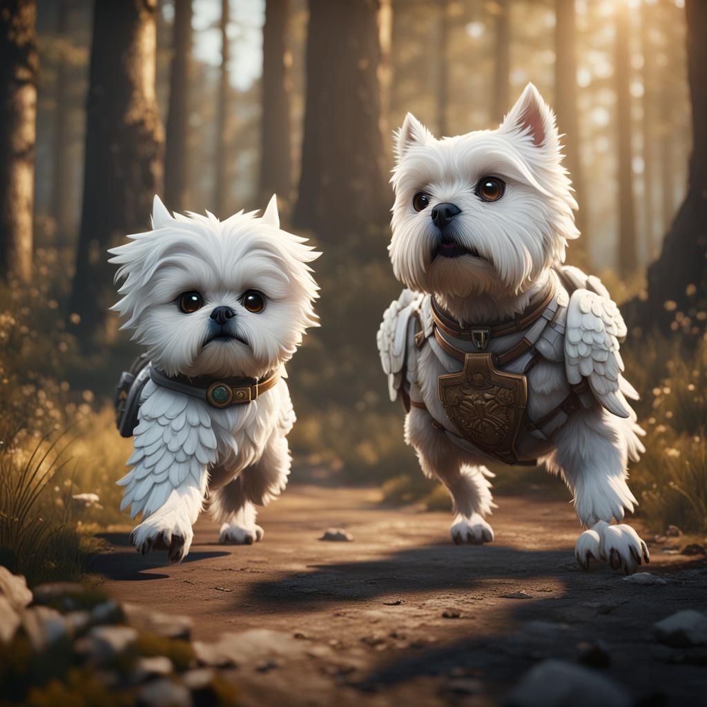 Owl and Westie Play: 3D Game Cinematic