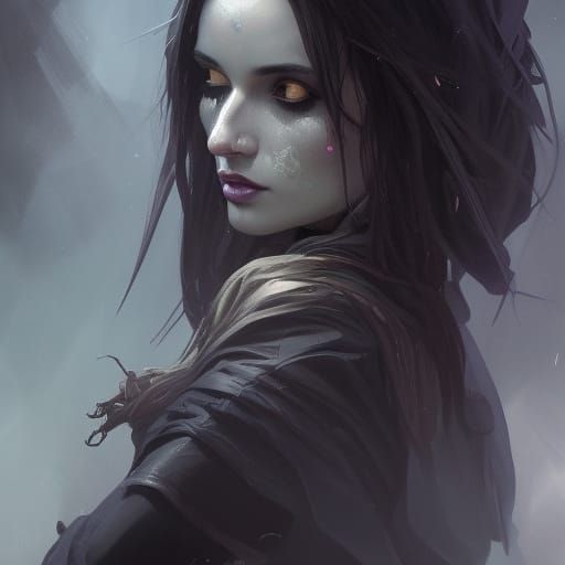 Gothic Witch Portrait in Artstation Style