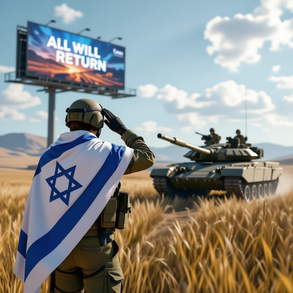 Israeli Soldier Saluting in 3D Game Cinematic Style