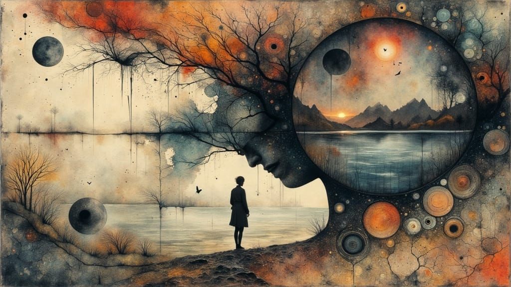 Ethereal Surreal Puzzle in Combined Art Styles