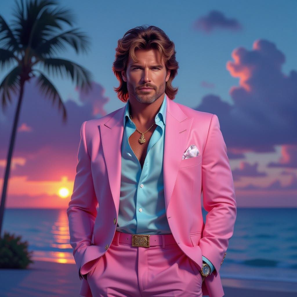 Miami Vice: James Crockett in Digital Matte Painting Style