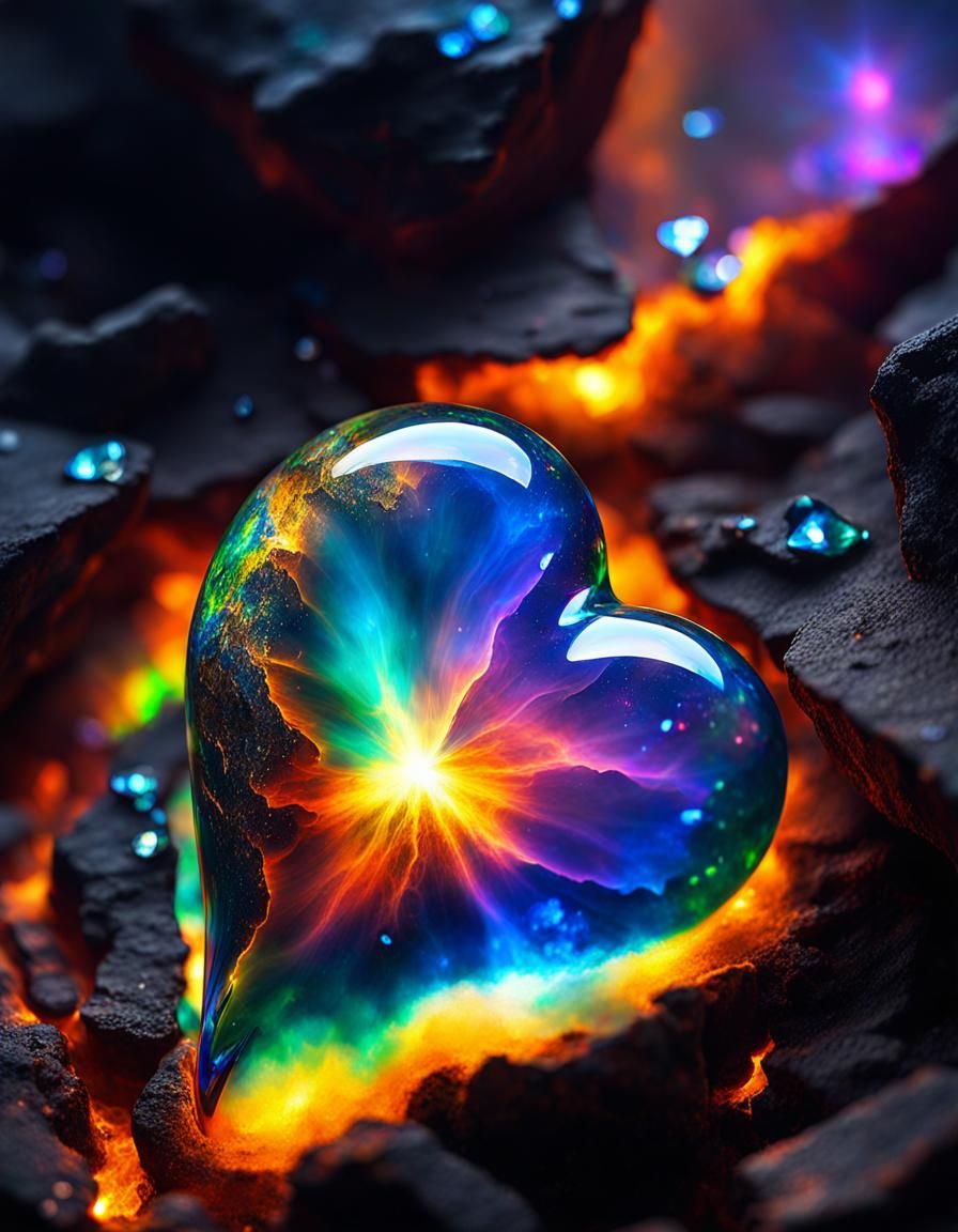 Opalescent Bear Microphotograph in Hyperrealistic Splash Art