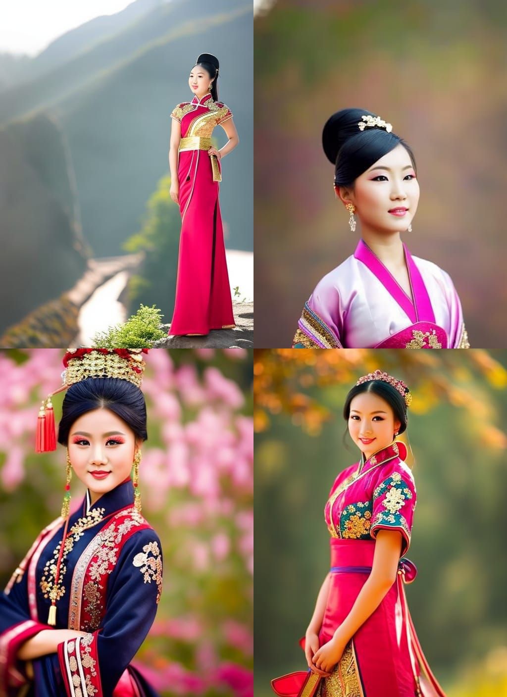 Chinese Woman Portrait in Traditional Dress