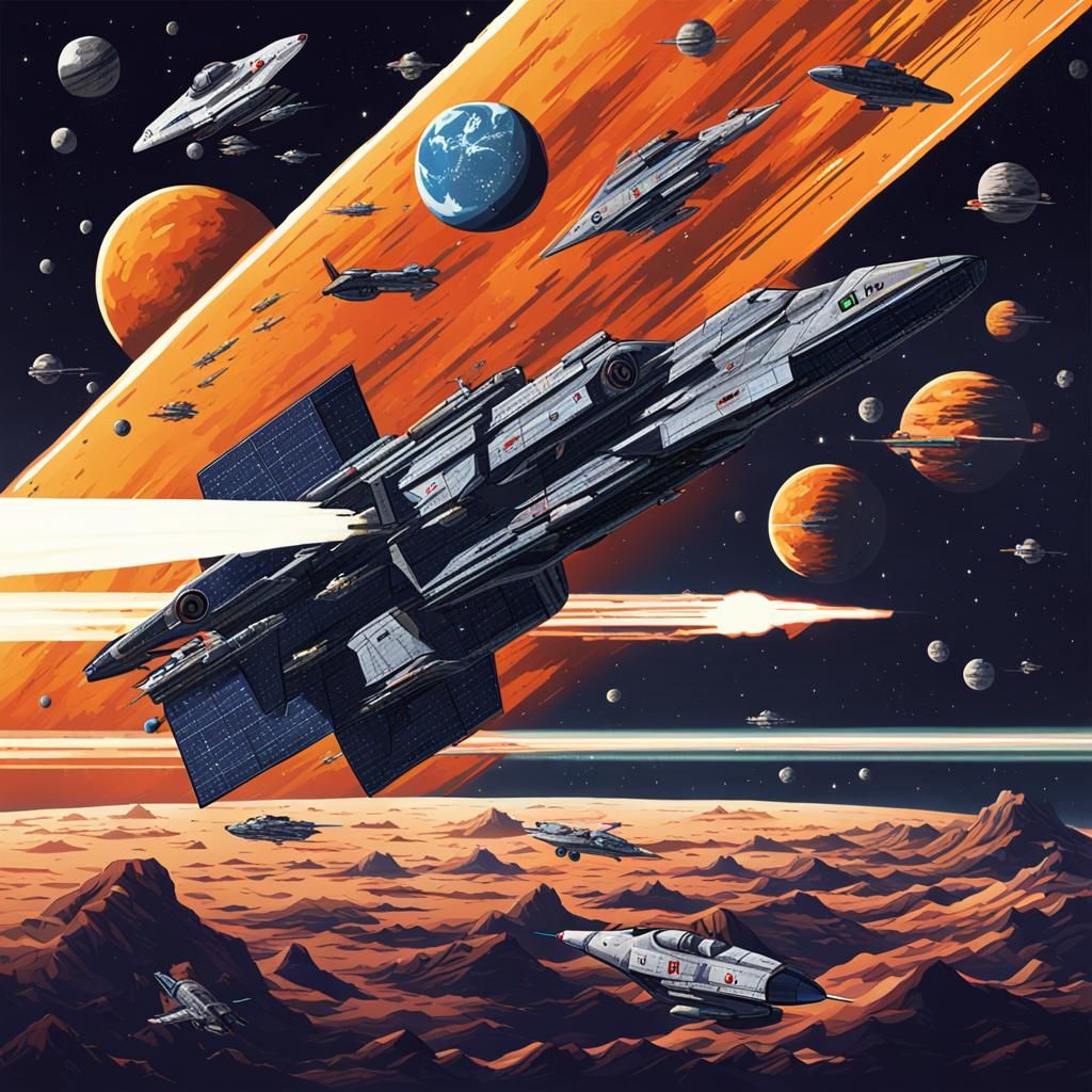 Stylized Space War Scene