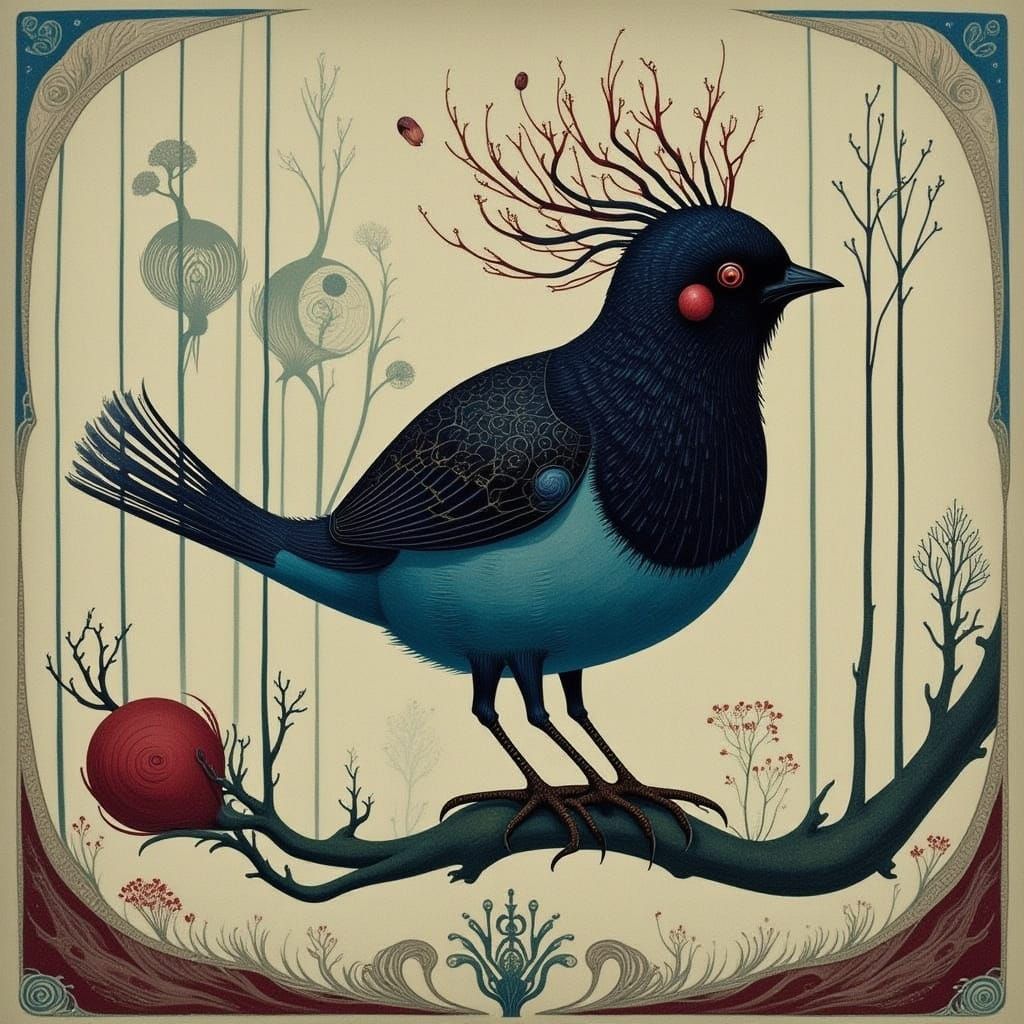 Bird in a Cage: A Whimsical Fairytale Scene