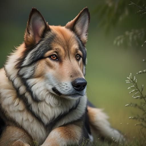 Tatra Shepherd Dog Portrait in Mountain Landscape