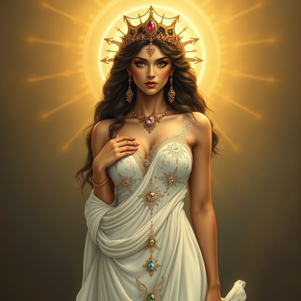 Goddess Inanna in Art Nouveau Style