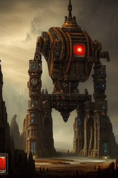 Epic Titan War Robot with Shoulder Castles