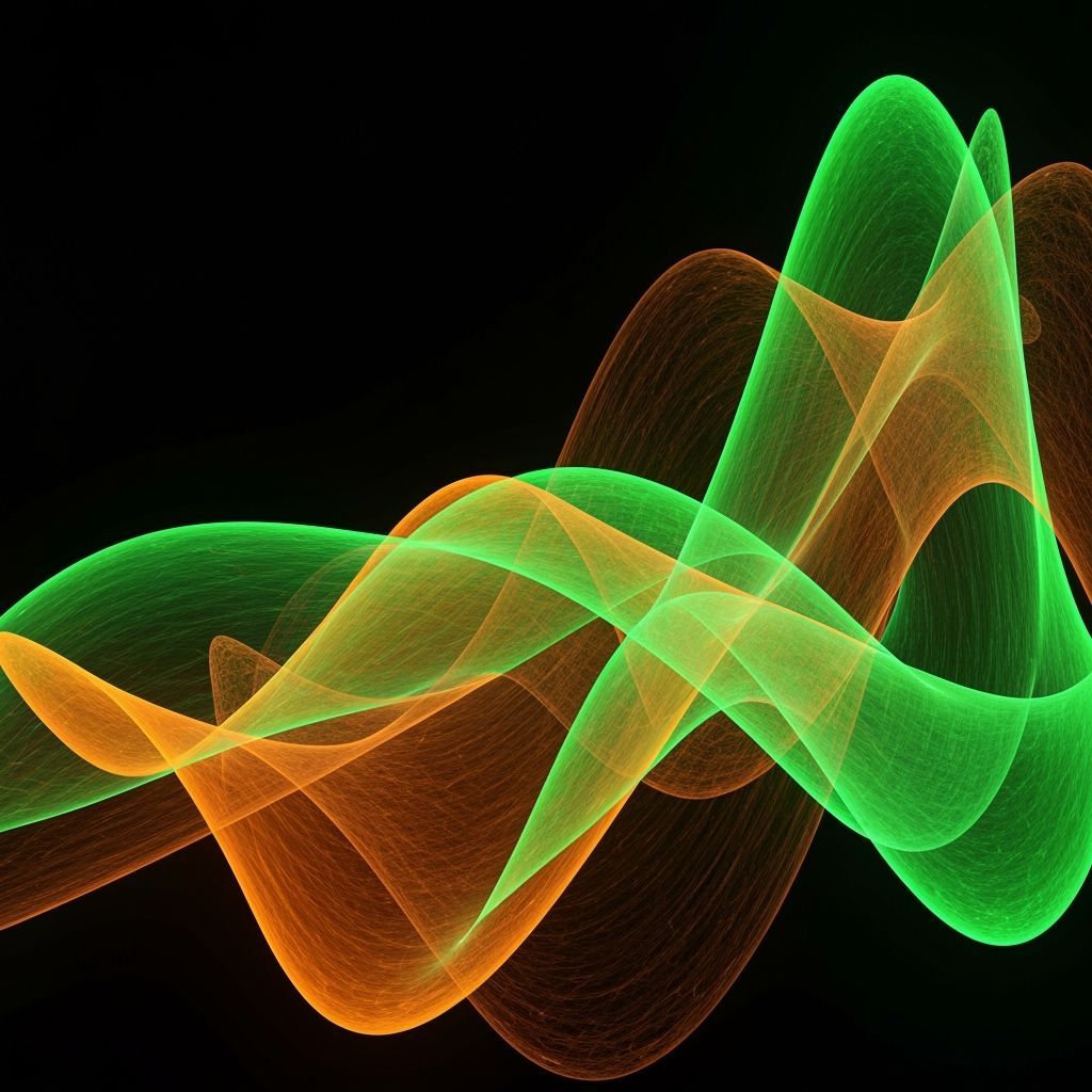 Abstract 3D Shapes in Neon Chinese Ink Style