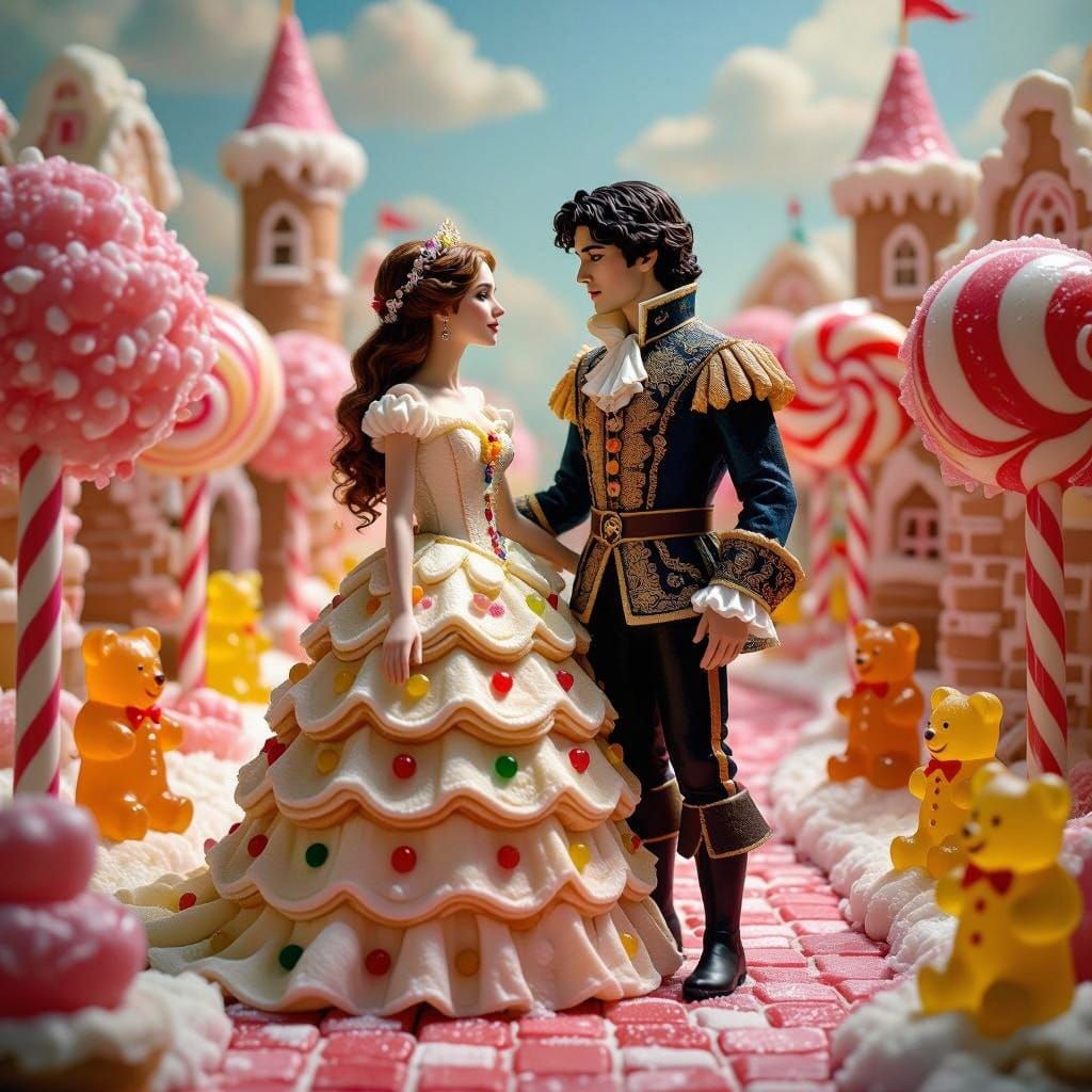 Surreal Candyland Romeo and Juliet in Whimsical Sugar Art