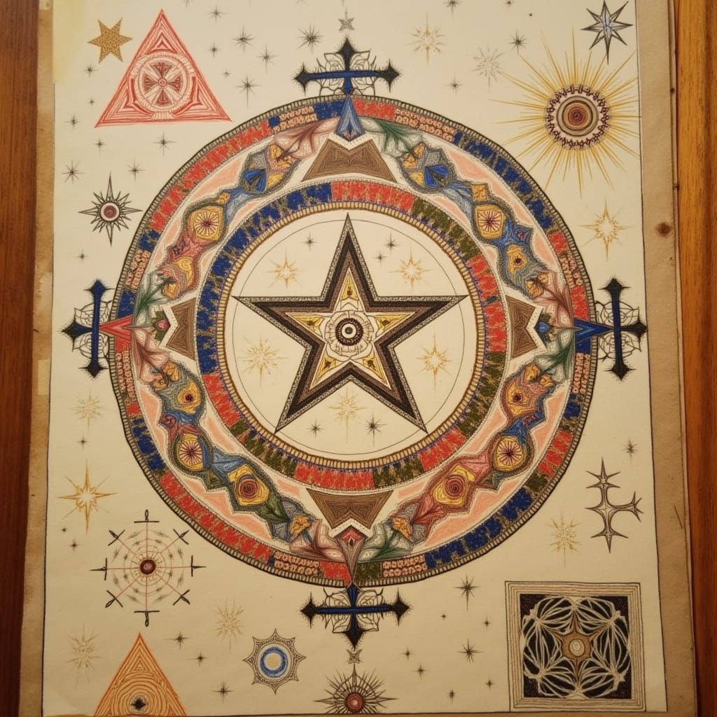 Philosophical Alchemist Inscribing Ancient Wisdom