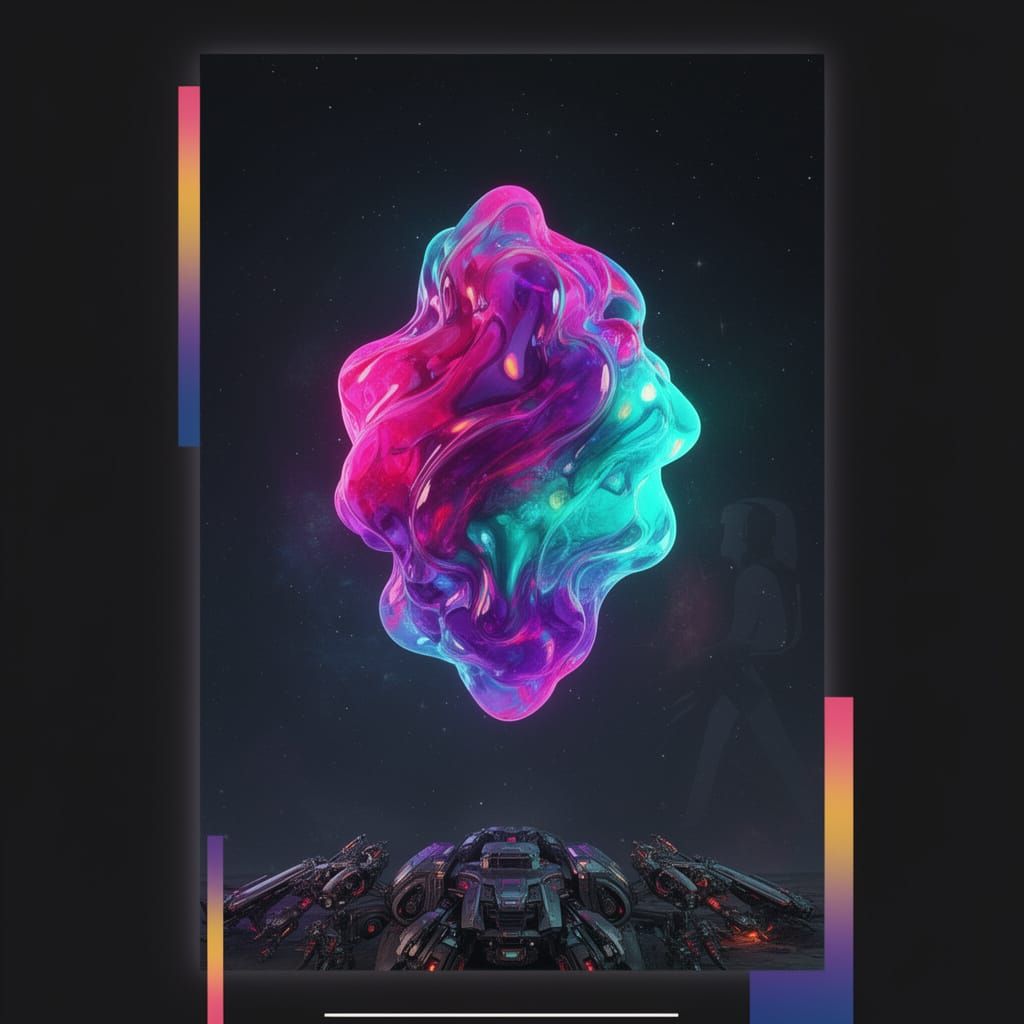 Abstract Cosmic Form in Neon Gradients